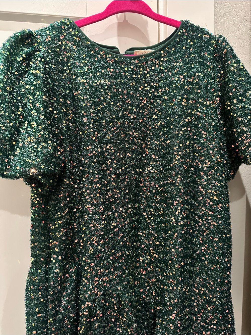 Hayden Girls Green Puff-Sleeve Ruffle Dress
